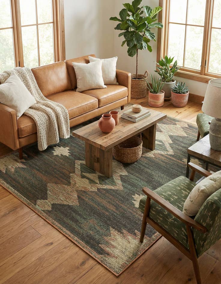 Detail image of  7' 10 x 10'  Washable Baja Indoor / Outdoor Rug