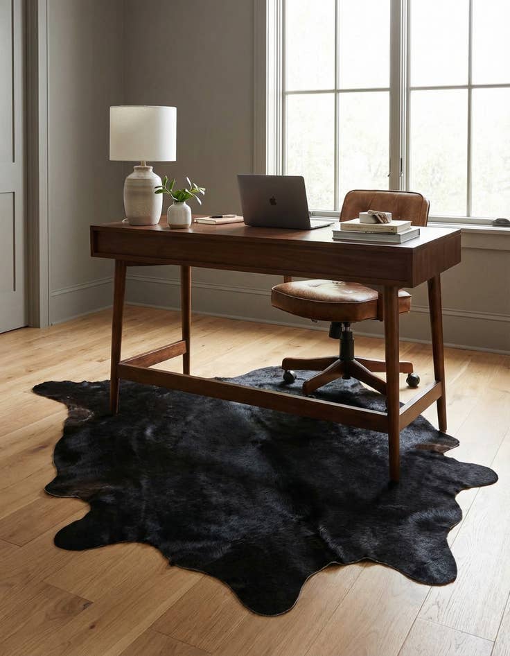 Detail image of 2' 1 x 2' 10 Cowhide Leather Rug