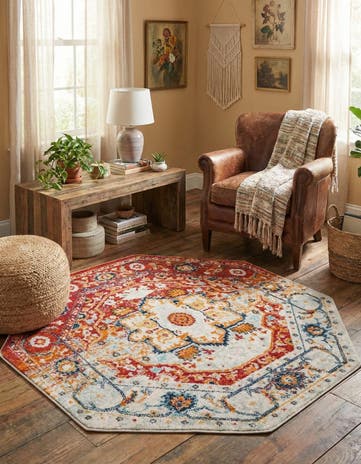 Rust Red Madeline Vintage Octagon Rug