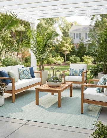 10' x 10' Easy-Clean Jill Zarin Palm Springs Indoor / Outdoor Square Rug