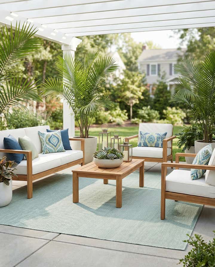 10' x 10' Easy-Clean Jill Zarin Palm Springs Indoor / Outdoor Square Rug