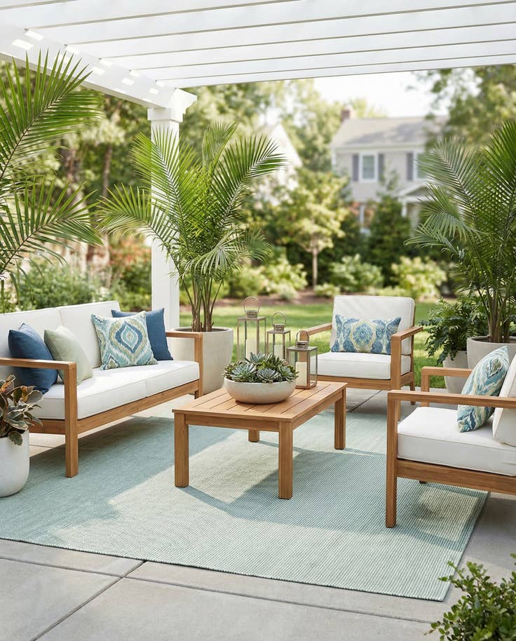 Detail image of 10' x 10' Easy-Clean Jill Zarin Palm Springs Indoor / Outdoor Square Rug