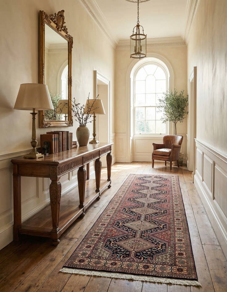 Detail image of  3' x 9' 9  Hand Knotted Shirvan Wool Runner Rug