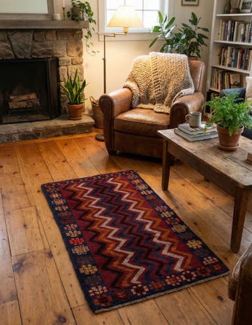 2' 10 x 4' 10 Hand Knotted Balouch Persian Wool Rug