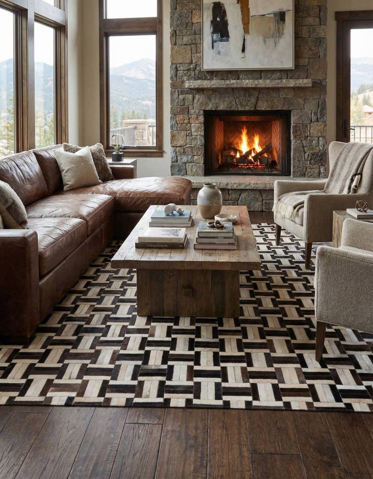 Detail image of  5' 4 x 8' 2 Cowhide Rug