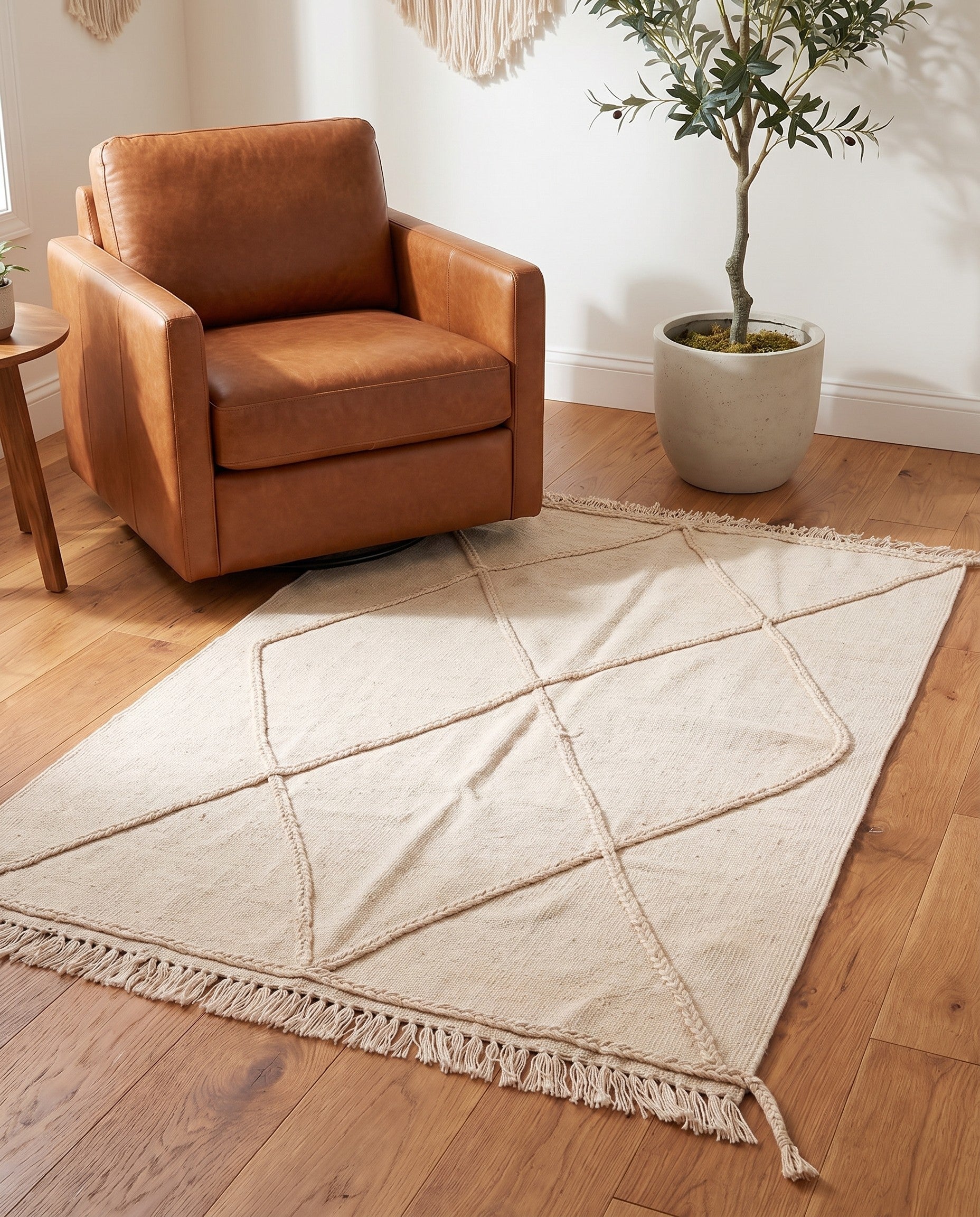 3' 5 x 4' 11 Hand Knotted Moroccan Wool Rug