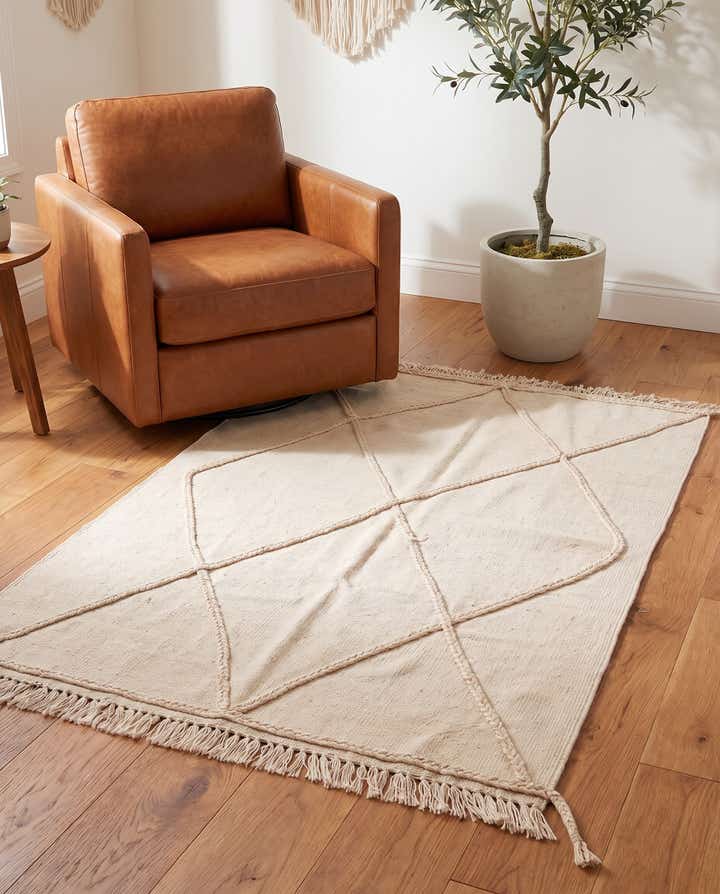 3' 5 x 4' 11 Hand Knotted Moroccan Wool Rug