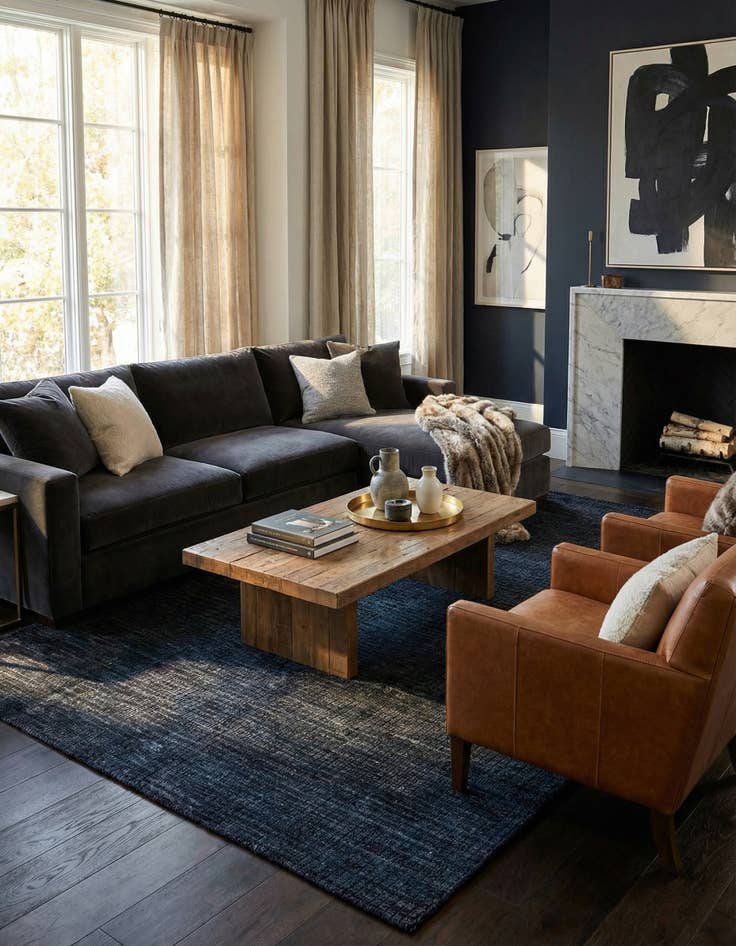 Detail image of 6' 5 x 10'  Hand Knotted Darya Wool Rug