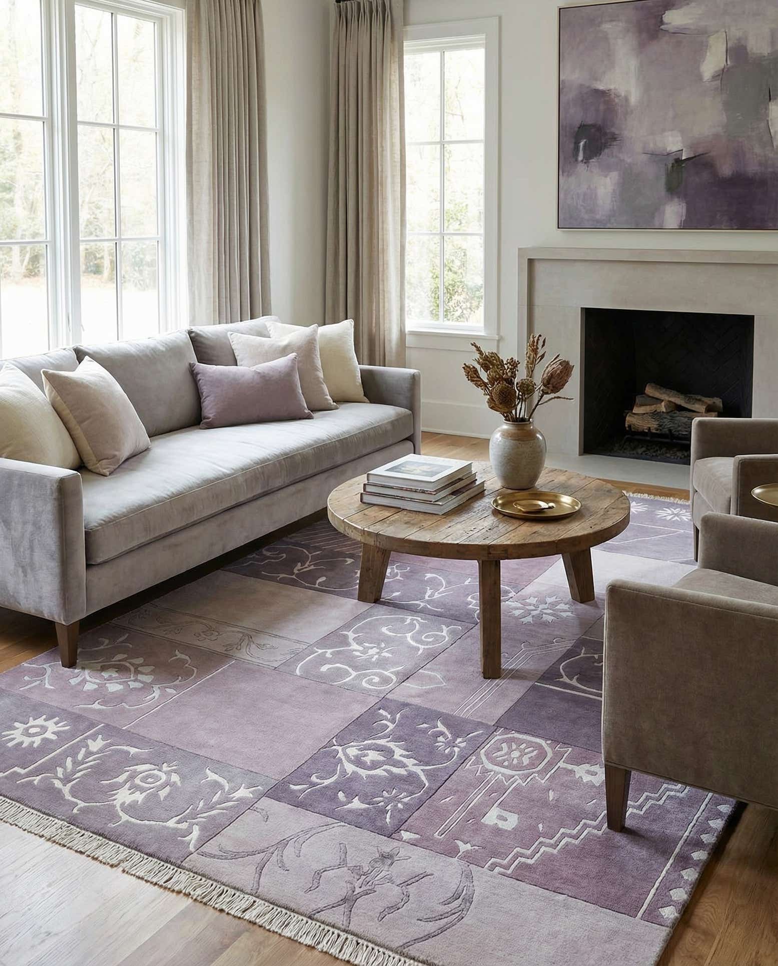 4' 7 x 6' 9 Hand Knotted Darya Wool Rug
