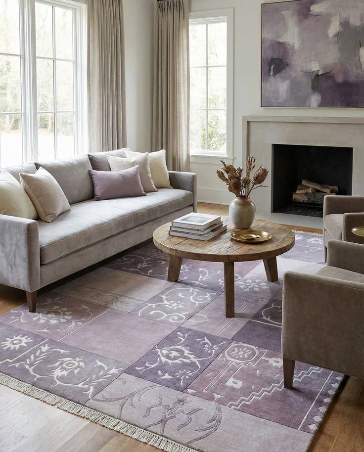 Detail image of 4' 7 x 6' 9 Hand Knotted Darya Wool Rug