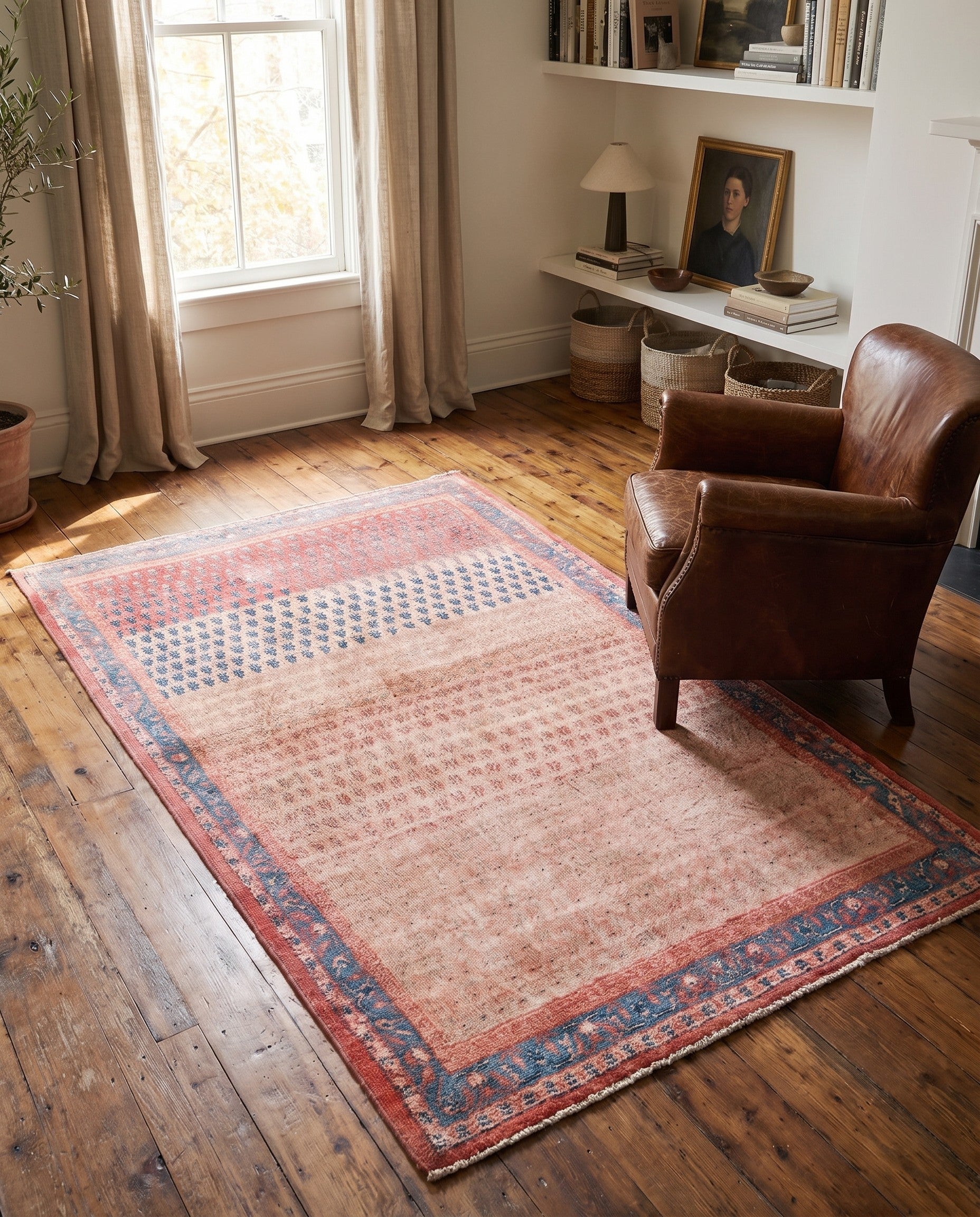3' 10 x 7' 2 Hand Knotted Ultra Vintage Persian Wool Rug