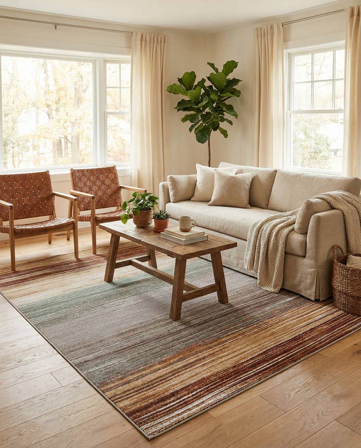 Detail image of 6' x 9' Easy-Clean Modern Indoor / Outdoor Rug
