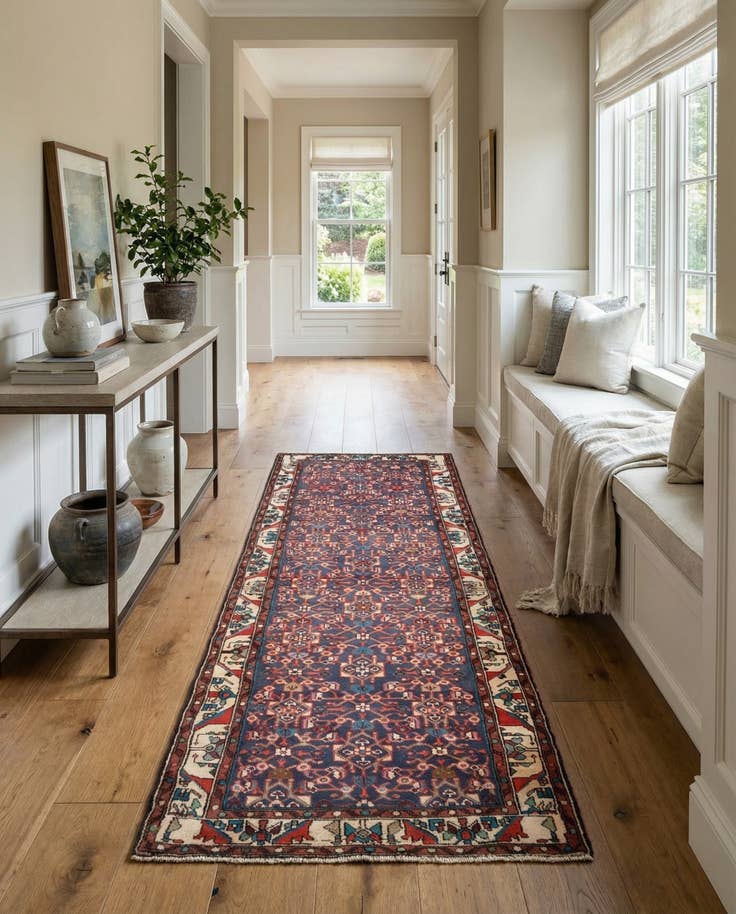 Detail image of 3' 3 x 9' 5 Hamedan Runner Rug