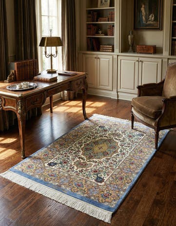 2' 7 x 3' 9 Ghom Silk Rug