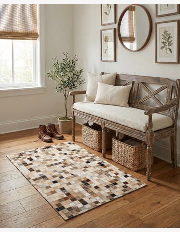 2' x 3' Cowhide Leather Rug