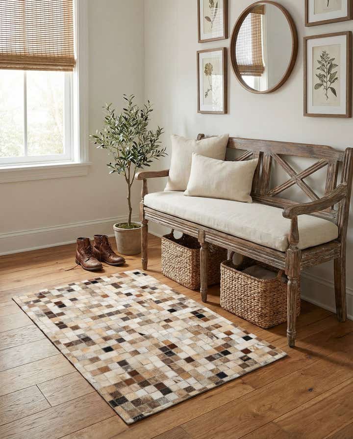 2' x 3' Cowhide Leather Rug