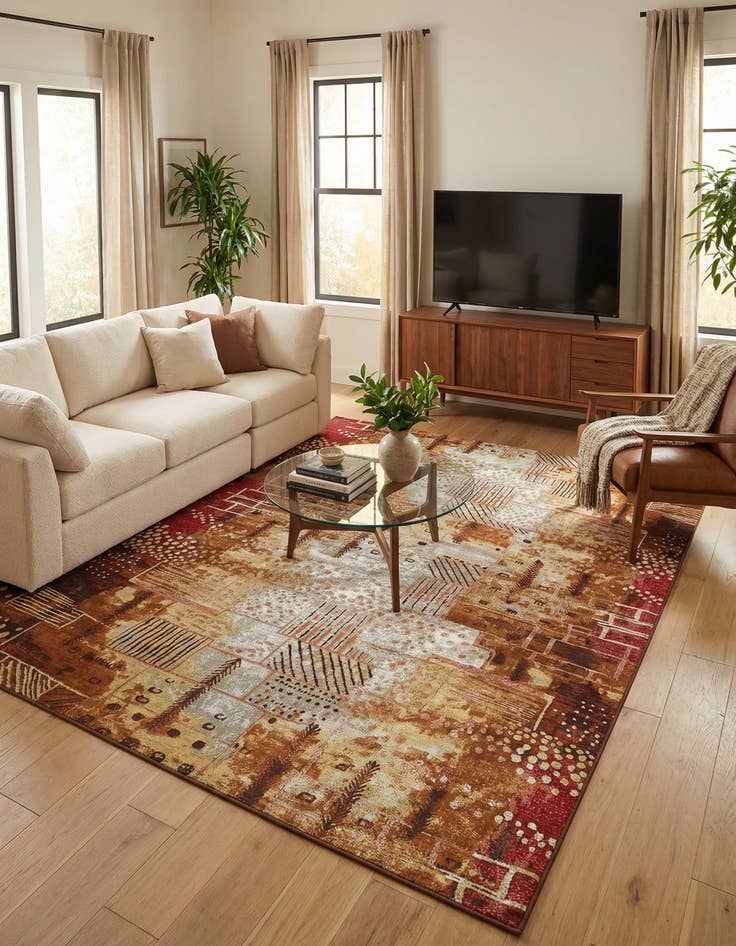 Detail image of 8' x 11' 4 Easy-Clean Modern Indoor / Outdoor Rug