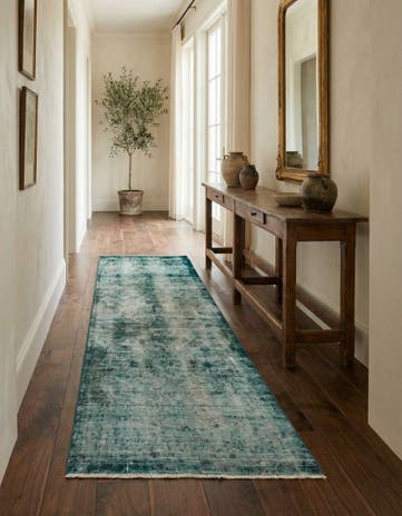 3' 7 x 8' 2 Hand Knotted Ultra Vintage Persian Wool Runner Rug