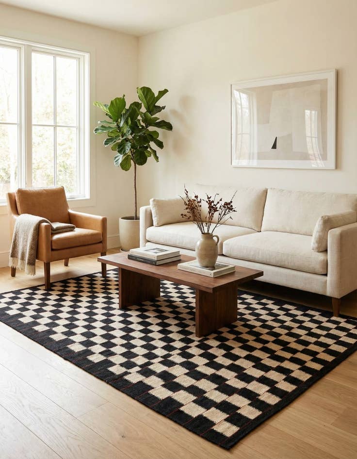 Detail image of 5' x 6' 3  Hand Woven Kilim Modern Wool Rug