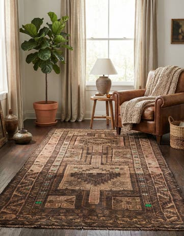3' 4 x 6' 3 Hand Knotted Ultra Vintage Persian Wool Rug