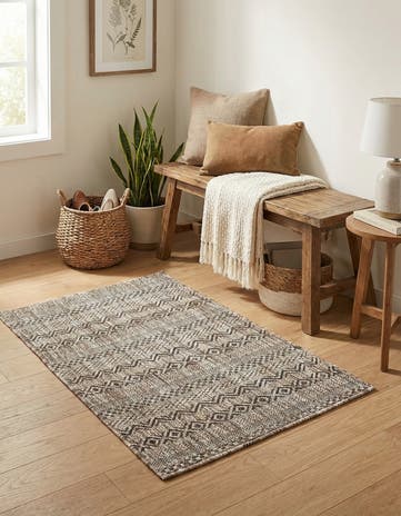 Natural Easy-Clean Ribbon Indoor / Outdoor Rug