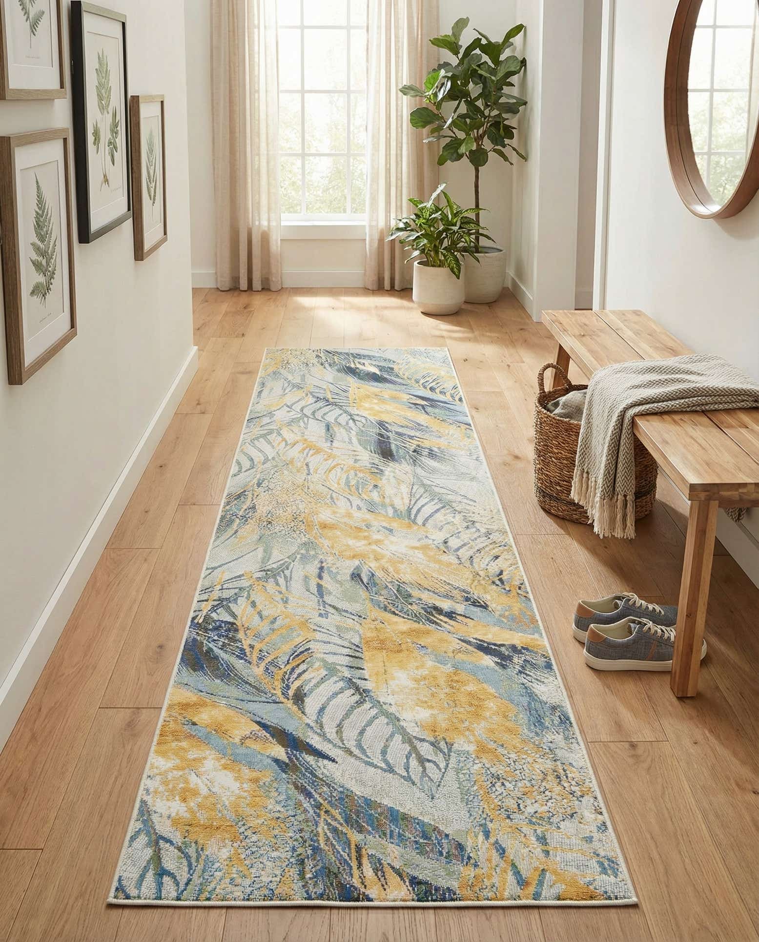 80cm x 365cm Makkelijk schoon te maken Botanical Binnen / buiten Loper Vloerkleed