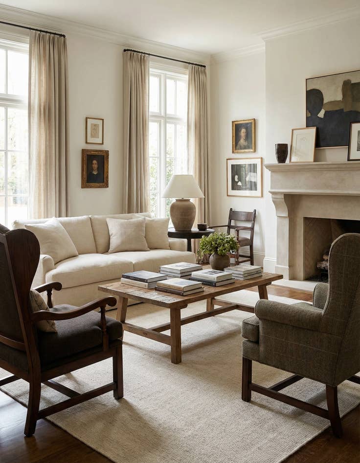 Detail image of 7' 10 x 7' 10  Hand Woven Jill Zarin English Manor Farmhouse Wool Square Rug