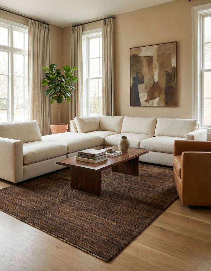 Detail image of 4' 10 x 6' 7  Hand Knotted Modern Ziegler Rug