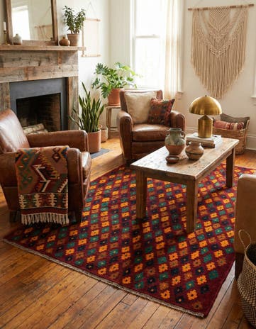 4' x 5' 9 Hand Knotted Balouch Wool Rug