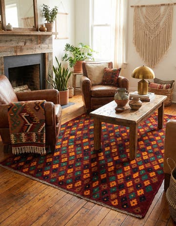 4' x 5' 9 Hand Knotted Balouch Wool Rug