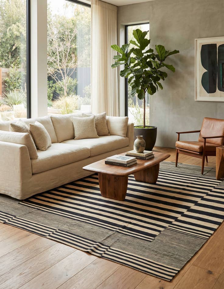 Detail image of 8' 2 x 9' 8  Hand Woven Kilim Modern Wool Rug