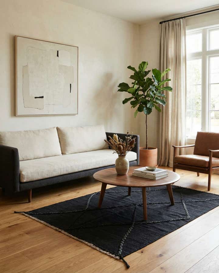 3' 7 x 5' 2 Hand Woven Kilim Modern Wool Rug