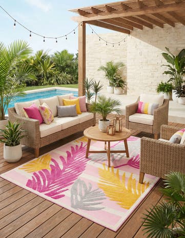 Pink Easy-Clean Aruba Indoor / Outdoor Rug