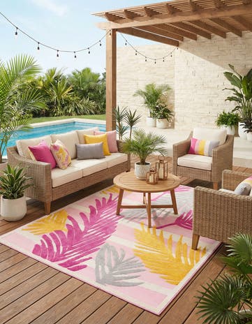 Pink Easy-Clean Aruba Indoor / Outdoor Rug