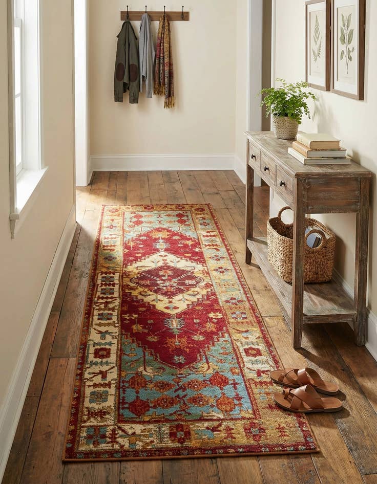 Detail image of 2' x 6'  Washable Traditional Indoor / Outdoor Runner Rug