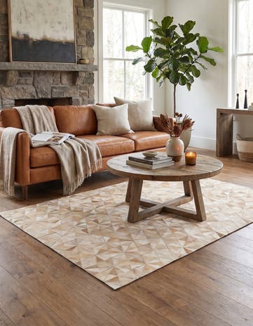 4' 8 x 6' 7 Cowhide Stocks Rug