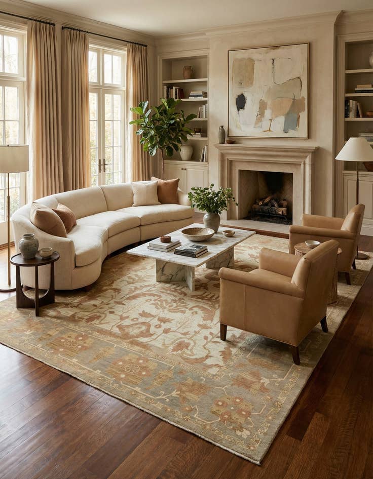 Detail image of 11' 7 x 15' 9  Hand Knotted Oushak Wool Rug