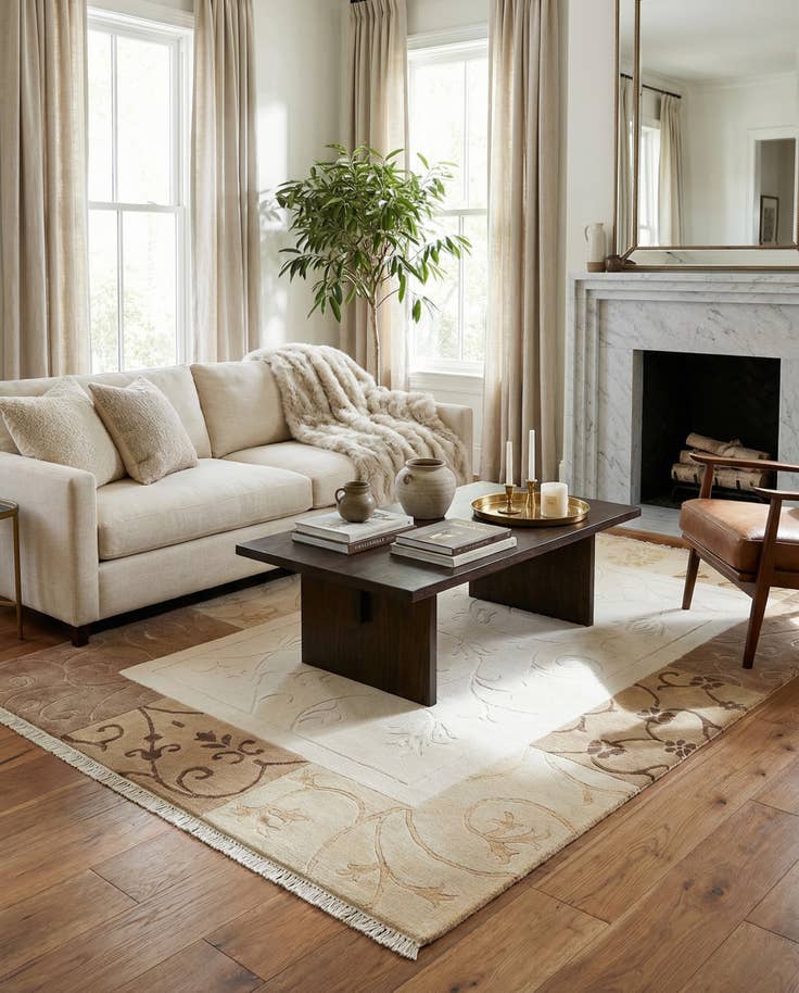 Detail image of 4' 7 x 6' 8 Hand Knotted Darya Wool Rug