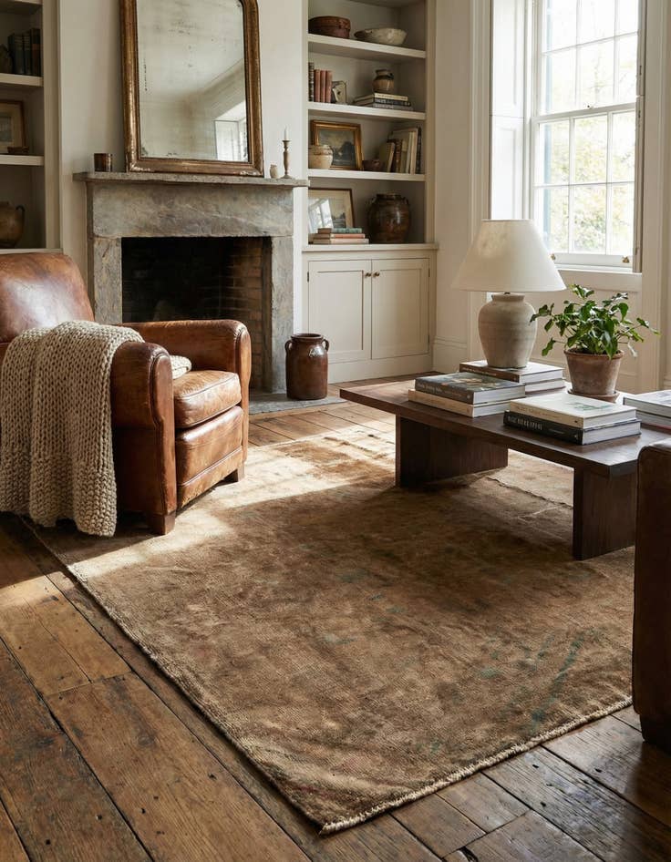 Detail image of 3' 5 x 4' 10  Hand Knotted Ultra Vintage Persian Wool Rug