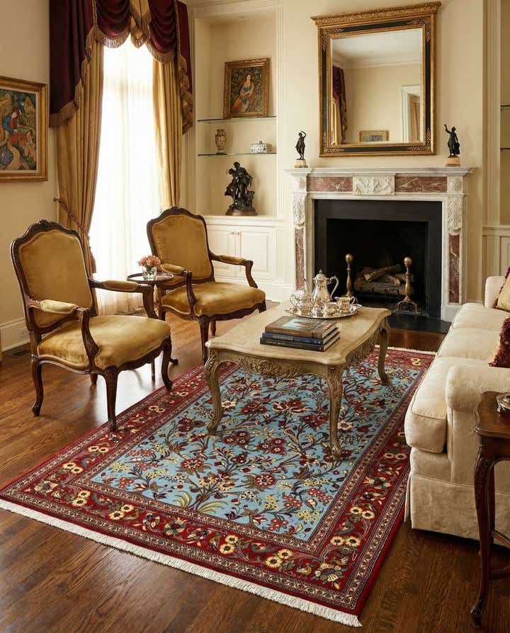 4' 8 x 6' 11 Qom Rug