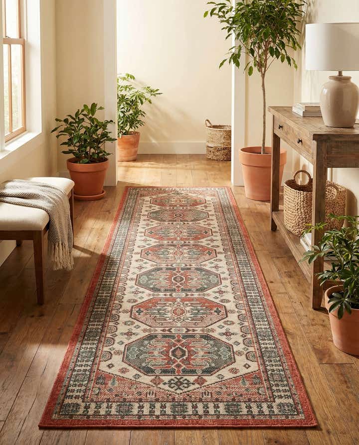 2' 7 x 10' Easy-Clean Traditional Indoor / Outdoor Runner Rug