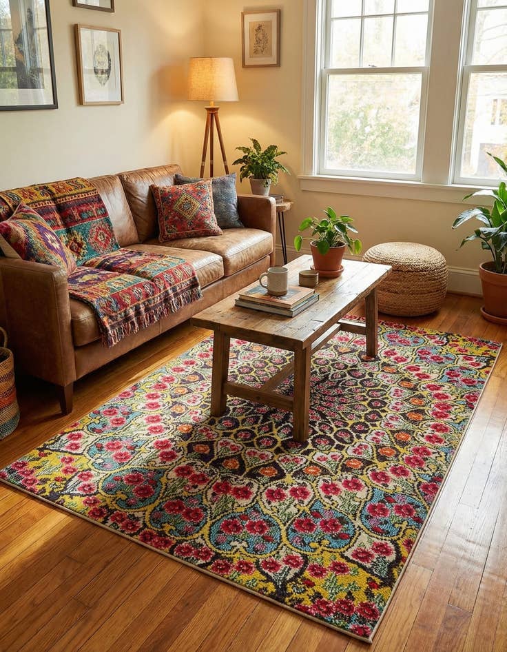 Detail image of  4' x 6'  Washable Carnevale Rug