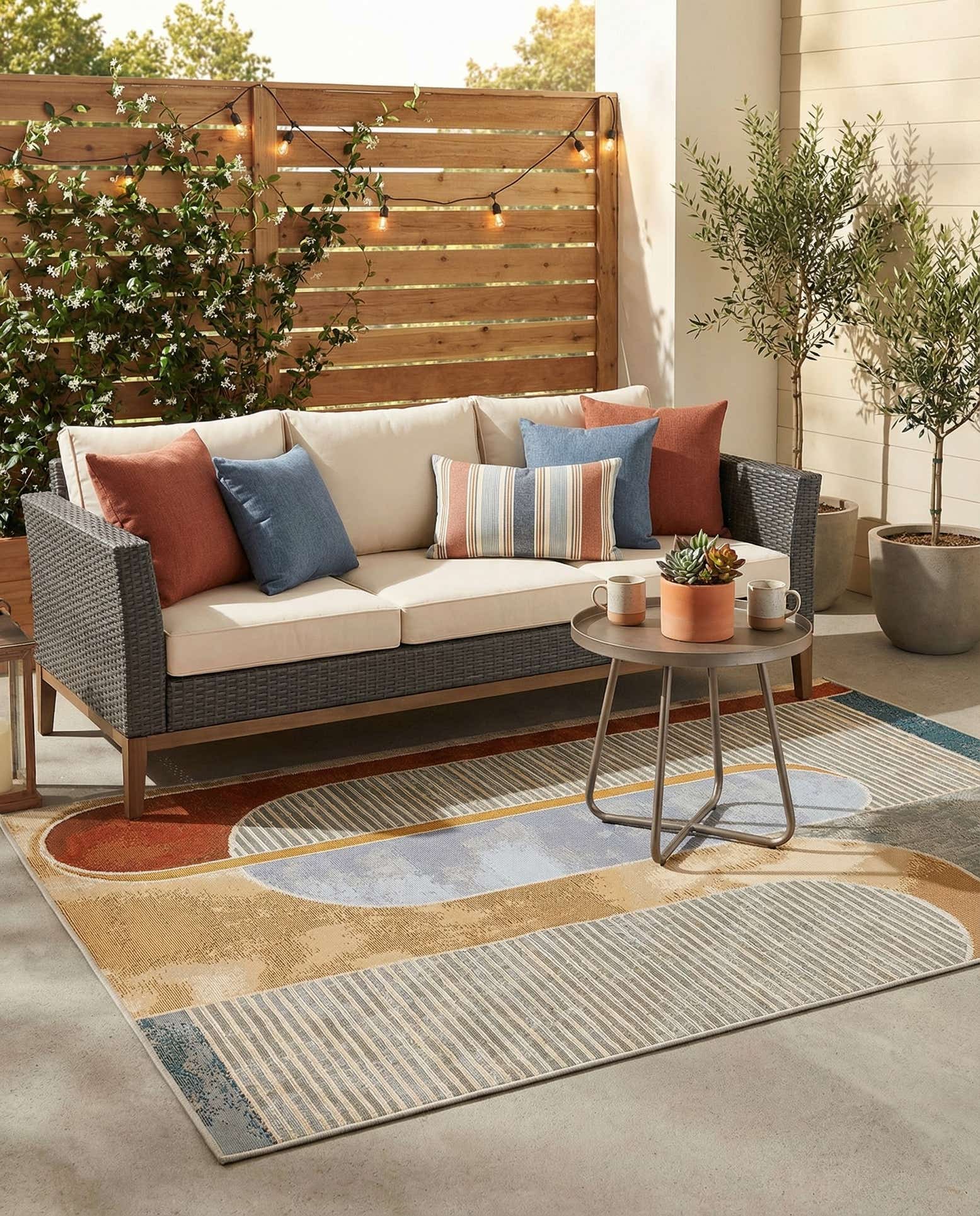 4' 1 x 6' 1 Easy-Clean Modern Indoor / Outdoor Rug