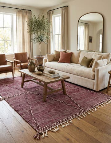 6' 7 x 9' 10 Hand Knotted Moroccan Wool Rug