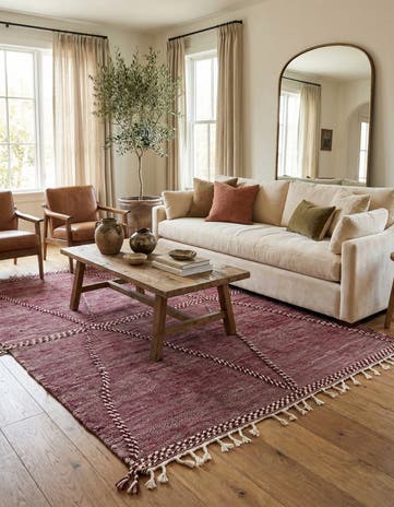 6' 7 x 9' 10 Hand Knotted Moroccan Wool Rug