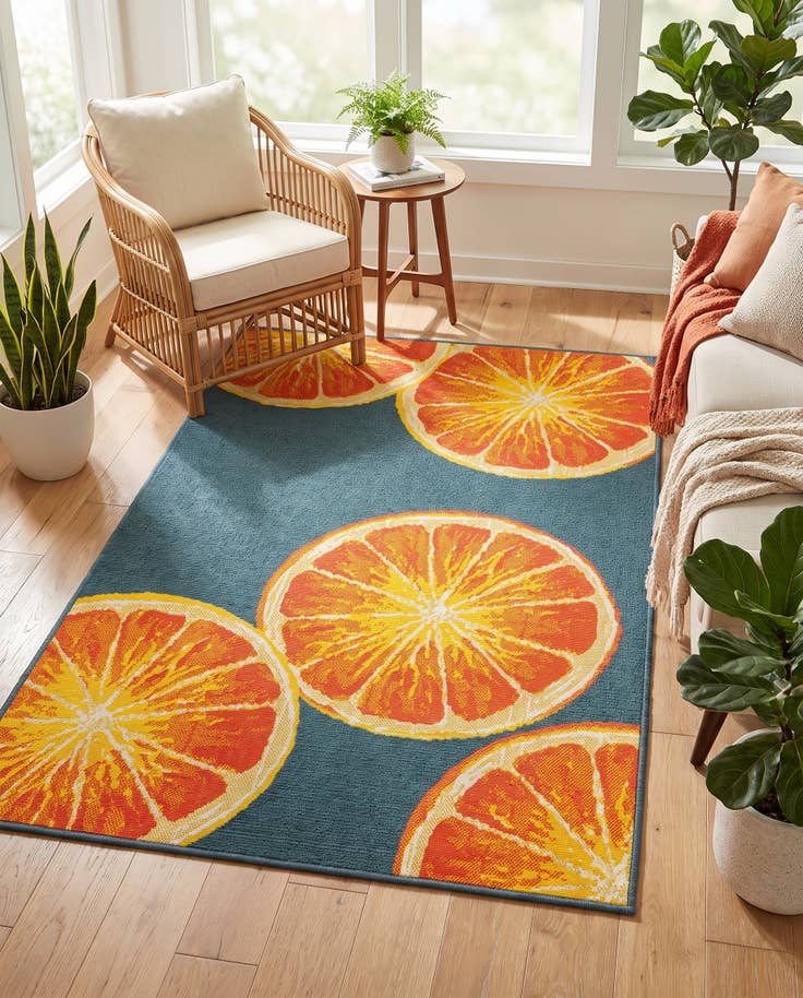 Detail image of 4' x 6' Easy-Clean Modern Indoor / Outdoor Rug