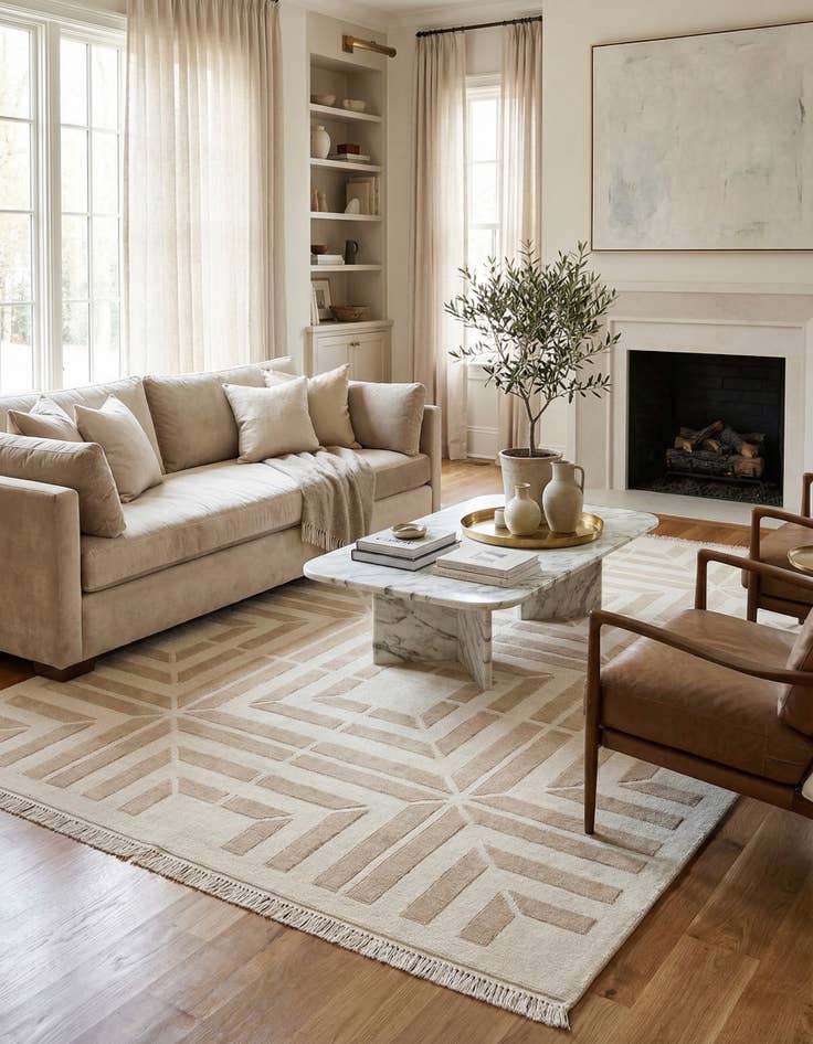 Detail image of  6' 8 x 9' 11  Hand Knotted Darya Wool Rug