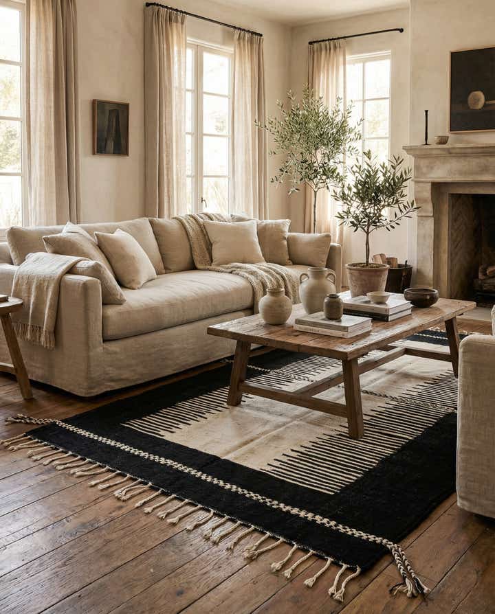 6' 4 x 10' 8 Hand Knotted Moroccan Wool Rug