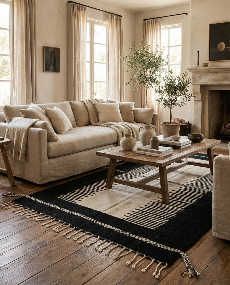 Detail image of 6' 4 x 10' 8 Hand Knotted Moroccan Wool Rug