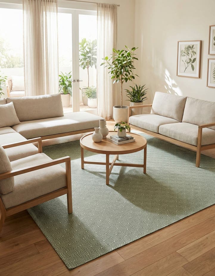 10' x 14' 1 Hand Woven Geo Trellis Flatweave Rug